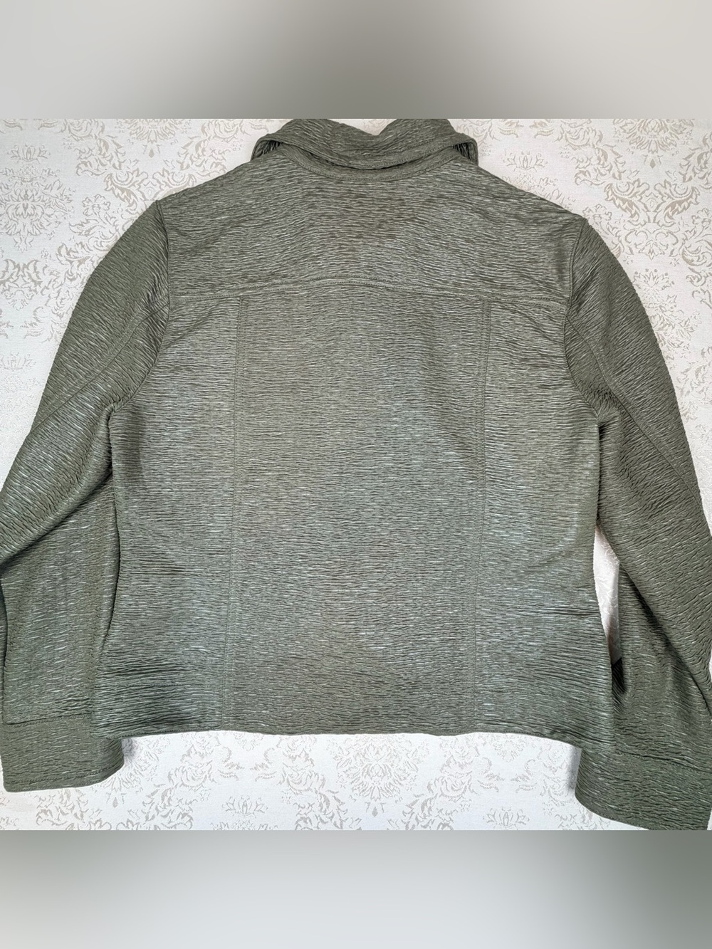 Ruby Rd. Olive Green Button-Front Jacket, 12P, Layer, Comfy - Picture 5 of 5